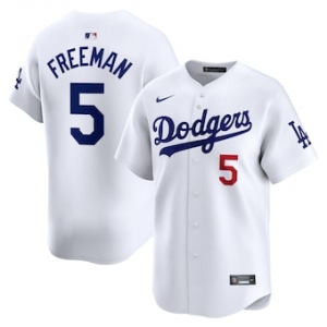 Men's Los Angeles Dodgers #5 Freddie Freeman White Cool Base Stitched Baseball Jersey