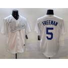 Men's Los Angeles Dodgers #5 Freddie Freeman White Fashion Cool Base Stitched Baseball Jersey