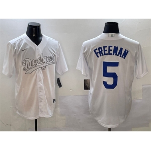 Men's Los Angeles Dodgers #5 Freddie Freeman White Fashion Cool Base Stitched Baseball Jersey