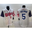 Men's Los Angeles Dodgers #5 Freddie Freeman White Limited Stitched Baseball Jersey