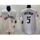 Men's Los Angeles Dodgers #5 Freddie Freeman White Mexico 2025 LA Gothic Style With Fernando Patch Vapor Premier Limited Stitched Baseball Jersey