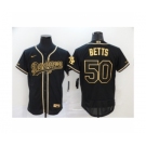 Men's Los Angeles Dodgers #50 Mookie Betts Black Gold 2020 Flexbase Jersey