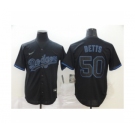 Men's Los Angeles Dodgers #50 Mookie Betts Black Shadow 2020 Cool Base Jersey