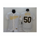 Men's Los Angeles Dodgers #50 Mookie Betts Gold 2020 Flexbase Jersey