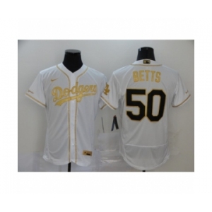 Men's Los Angeles Dodgers #50 Mookie Betts Gold 2020 Flexbase Jersey