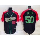 Men's Los Angeles Dodgers #50 Mookie Betts Number Black Mexican Heritage Culture Night Nike Jersey