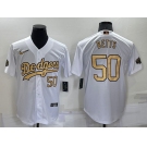 Men's Los Angeles Dodgers #50 Mookie Betts Number White 2022 All Star Stitched Cool Base Nike Jersey