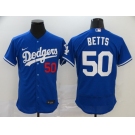 Men's Los Angeles Dodgers #50 Mookie Betts  Royal Blue Flexbase Authentic Collection Baseball Jersey