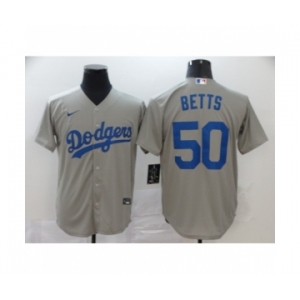 Men's Los Angeles Dodgers #50 Mookie Betts Royal Gray 2020 Cool Base Jersey