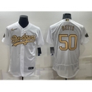 Men's Los Angeles Dodgers #50 Mookie Betts White 2022 All Star Stitched Flex Base Nike Jersey