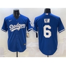 Men's Los Angeles Dodgers #6 Hyeseong Kim Royal Cool Base Stitched Baseball Jersey