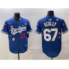 Men's Los Angeles Dodgers #67 Vin Scully Royal 2025 Tokyo Series Limited Stitched Baseball Jersey