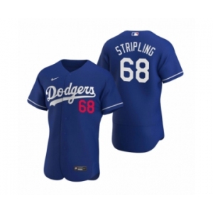 Men's Los Angeles Dodgers #68 Ross Stripling Nike Royal Authentic 2020 Alternate Jersey