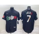 Mens Los Angeles Dodgers #7 Julio Urias Black Mexico 2020 World Series Cool Base Nike Jersey