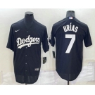 Men's Los Angeles Dodgers #7 Julio Urias Black Turn Back The Clock Stitched Cool Base Jersey