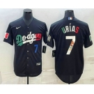 Men's Los Angeles Dodgers #7 Julio Urias Number Black Mexico 2020 World Series Cool Base Nike Jersey