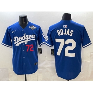 Men's Los Angeles Dodgers #72 Miguel Rojas Royal 2025 World Series Patch Limited Stitched Baseball Jersey