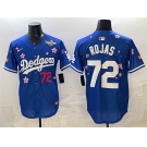 Men's Los Angeles Dodgers #72 Miguel Rojas Royal 2025 World Series Patch Tokyo Series Limited Stitched Baseball Jersey