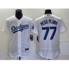 Men's Los Angeles Dodgers #77 Peso Pluma White Stitched Flex Base Nike Jersey