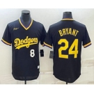 Men's Los Angeles Dodgers #8 #24 Kobe Bryant Number Black Stitched Pullover Throwback Nike Jersey