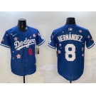 Men's Los Angeles Dodgers #8 Enrique Hernandez Royal 2025 Tokyo Series Limited Stitched Baseball Jersey