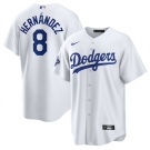 Men's Los Angeles Dodgers #8 Enrique Hernandez White 2025 World Series Champions Stitched Baseball Jersey