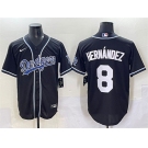 Men's Los Angeles Dodgers #8 Enrique Hernández Black Fashion Stitched Baseball Jersey