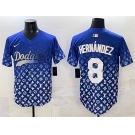 Men's Los Angeles Dodgers #8 Enrique Hernández Blue Limited Stitched Baseball Jersey
