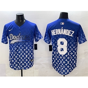 Men's Los Angeles Dodgers #8 Enrique Hernández Blue Limited Stitched Baseball Jersey