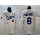 Men's Los Angeles Dodgers #8 Enrique Hernández White 2025 Tokyo Series Limited Stitched Baseball Jersey