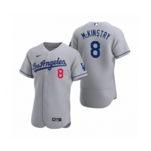 Men's Los Angeles Dodgers #8 Zach McKinstry Nike Gray Authentic Road Jersey