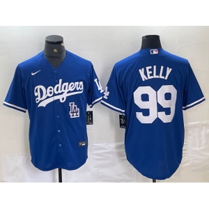 Men's Los Angeles Dodgers #99 Joe Kelly Blue Stitched Cool Base Nike Jersey