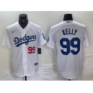 Men's Los Angeles Dodgers #99 Joe Kelly Number White Stitched Cool Base Nike Jerseys