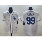 Men's Los Angeles Dodgers #99 Joe Kelly White Cool Base Stitched Baseball Jersey