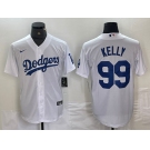 Men's Los Angeles Dodgers #99 Joe Kelly White Stitched Cool Base Nike Jerseys