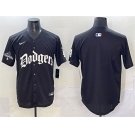Men's Los Angeles Dodgers Blank Black 2025 LA Gothic Style With 2024 World Series Champions Patch Vapor Premier Limited Stitched Baseball Jersey