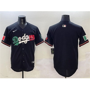 Men's Los Angeles Dodgers Blank Black Mexico Flag Limited Stitched Baseball Jersey