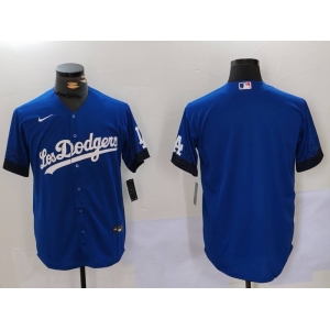 Men's Los Angeles Dodgers Blank Blue City Connect Cool Base Stitched Baseball Jersey