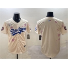 Men's Los Angeles Dodgers Blank Cream 2025 Tokyo Series Limited Stitched Baseball Jersey