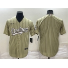 Men's Los Angeles Dodgers Blank Cream Pinstripe Stitched MLB Cool Base Nike Jersey