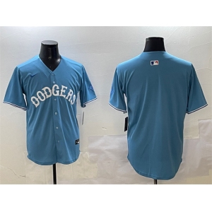 Men's Los Angeles Dodgers Blank Light Blue Limited Stitched Baseball Jersey