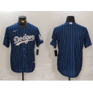 Men's Los Angeles Dodgers Blank Navy Pinstripe Stitched Cool Base Nike Jersey