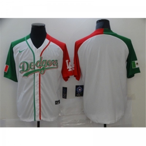 Men's Los Angeles Dodgers Blank Nike White Split Home Patch Replica Team Jersey