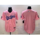 Men's Los Angeles Dodgers Blank Pink 2025 Tokyo Series Limited Stitched Baseball Jersey