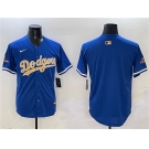 Men's Los Angeles Dodgers Blank Royal 2025 Gold Collection Limited Stitched Baseball Jersey