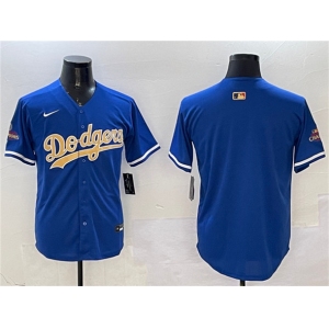 Men's Los Angeles Dodgers Blank Royal 2025 Gold Collection Limited Stitched Baseball Jersey