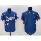 Men's Los Angeles Dodgers Blank Royal 2025 Tokyo Series Limited Stitched Baseball Jersey