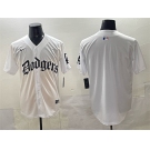 Men's Los Angeles Dodgers Blank White 2025 LA Gothic Style Vapor Premier Limited Stitched Baseball Jersey