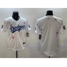 Men's Los Angeles Dodgers Blank White 2025 Tokyo Series Limited Stitched Baseball Jersey