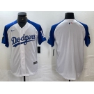 Men's Los Angeles Dodgers Blank White Blue Fashion Stitched Cool Base Limited Jerseys